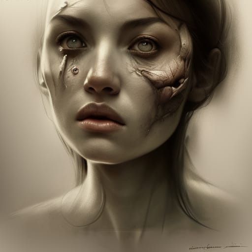 pencil sketch anatomy of a ghost