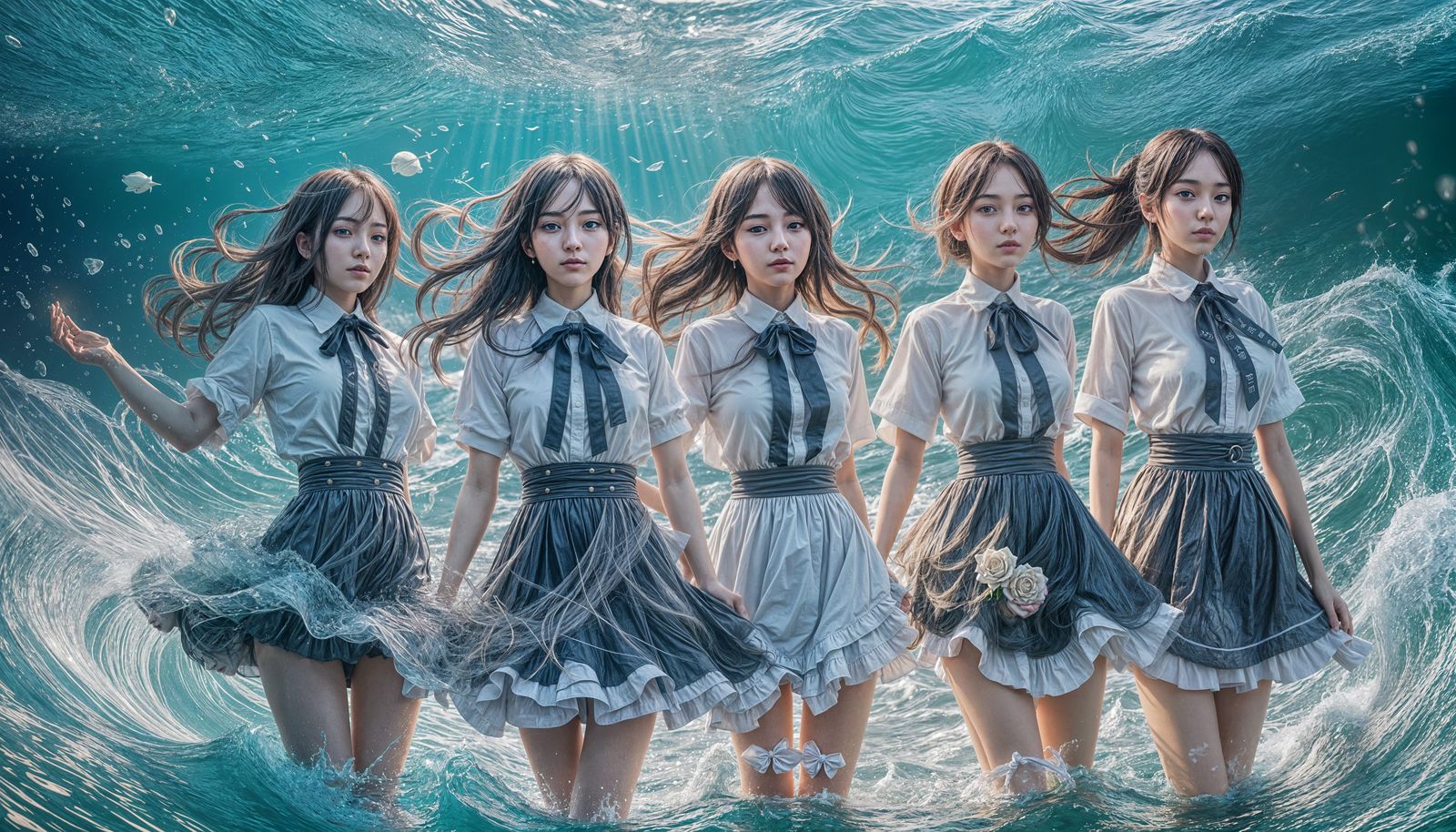 K-Pop Girl Group Caught Between the Waves - Detailed Concept...