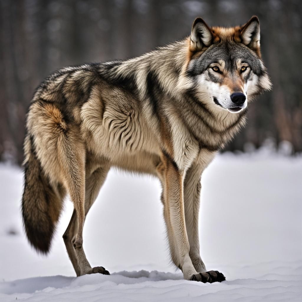A Solitary Wolf in the Wilderness