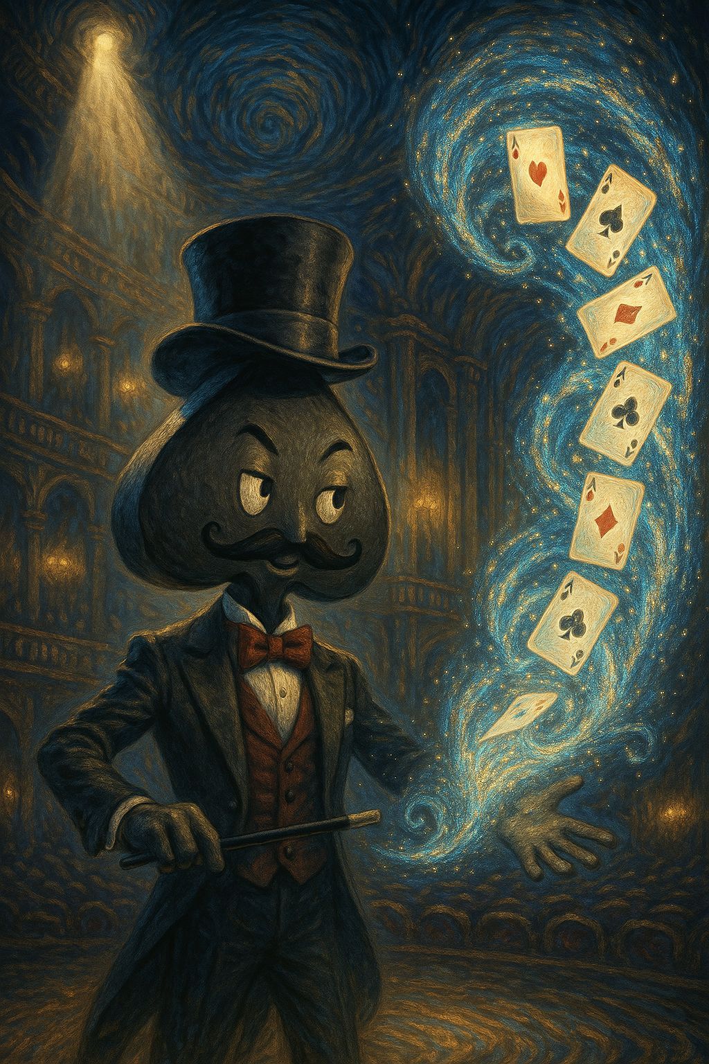Spade Magician Conjures Cards in Stardust Vortex