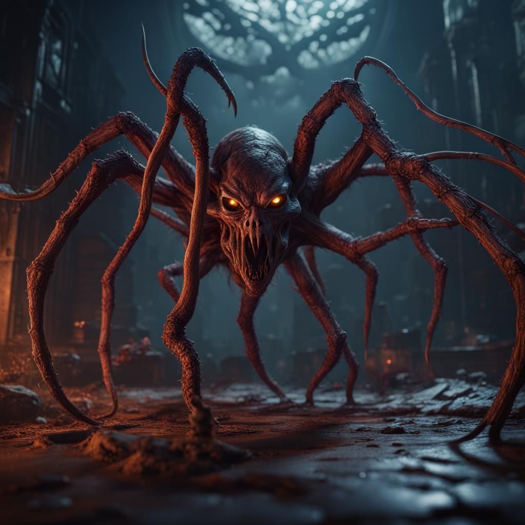 Demonic Eldritch Anansi: Detailed Matte Painting