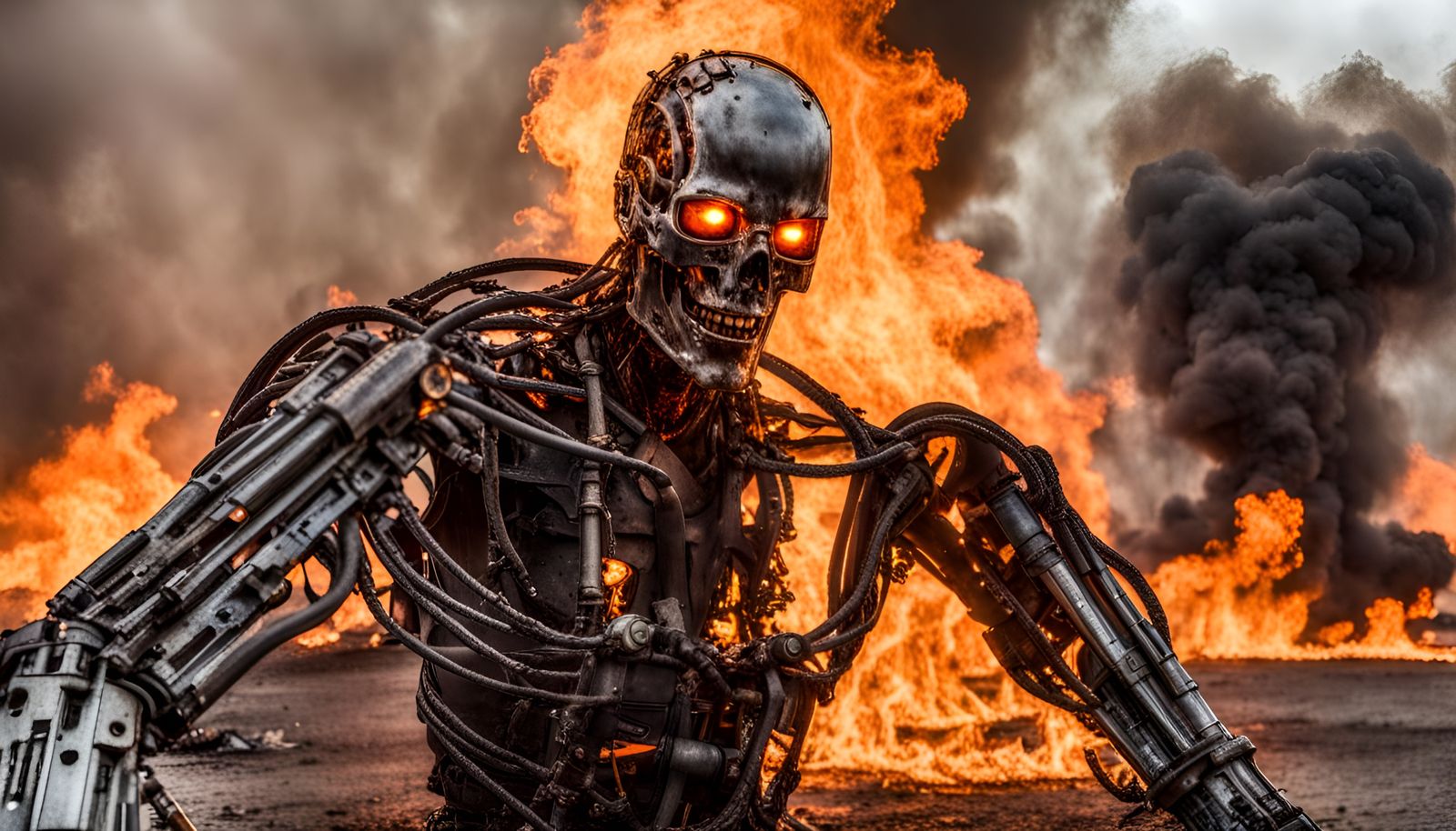 T-800 Engulfed in Flames