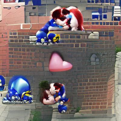 Sonic and Mario Kissing: AI-Generated Image