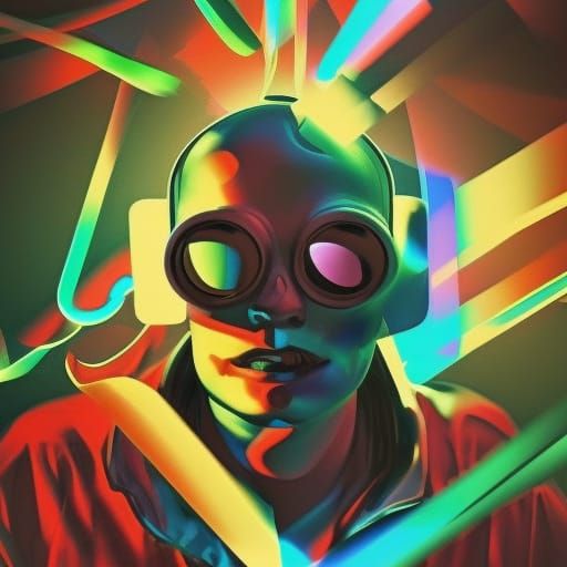 Hipster Skeleton Portrait in Vintage Anime Style