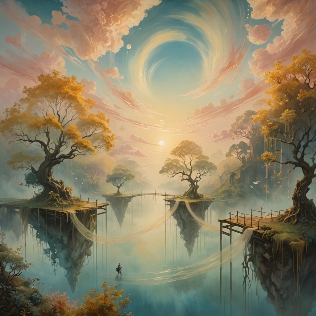 Ethereal Surrealism: Floating Islands in Dreamscape