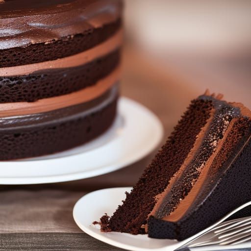 Delicious Chocolate Cake Captured with Professional Photogra...