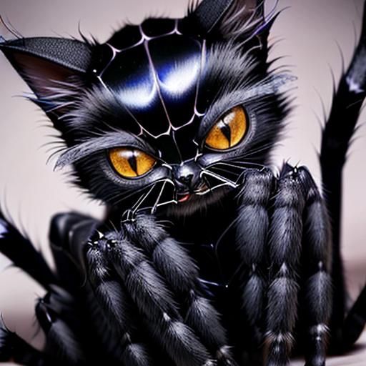 Adorable Bejeweled Spider-Cat Hybrid