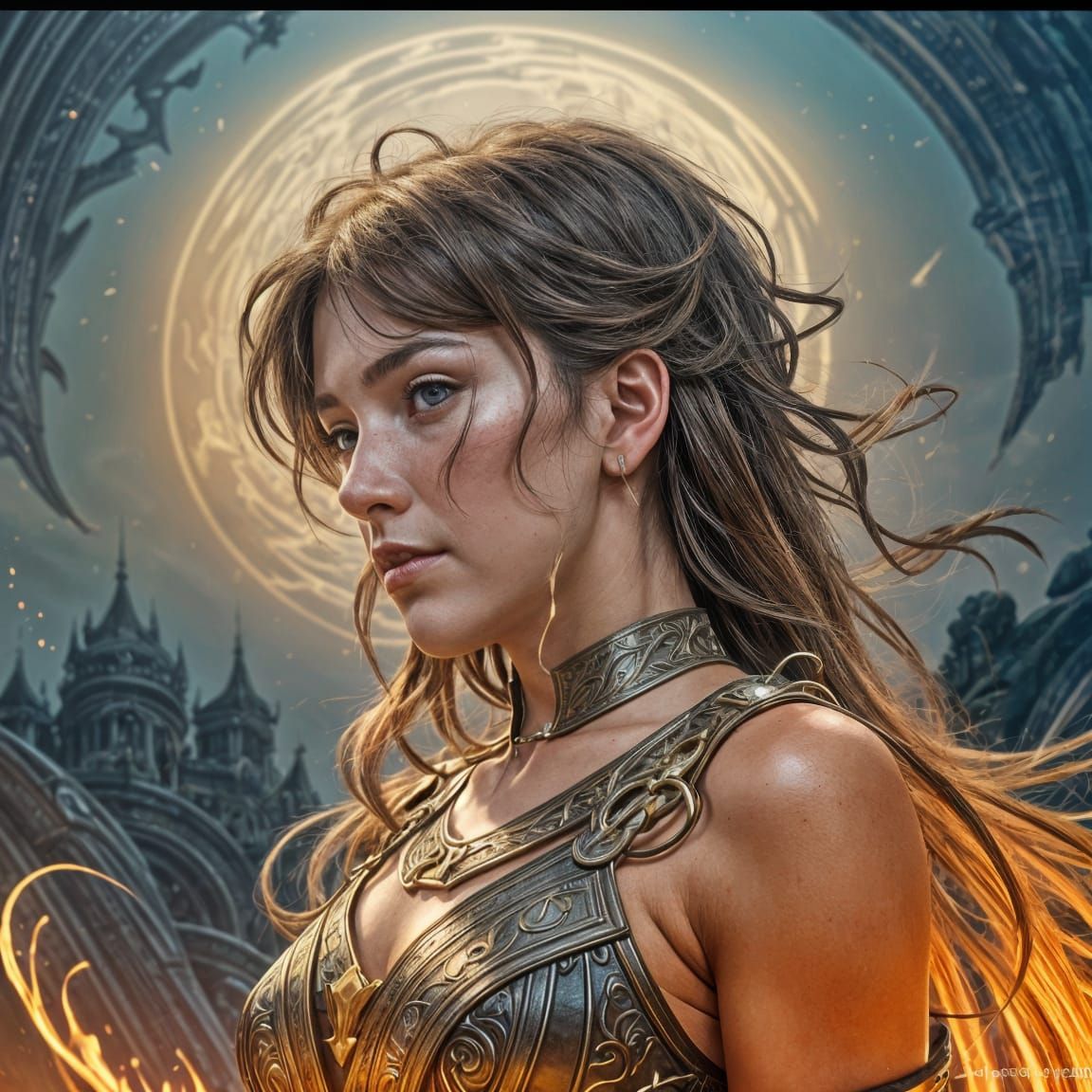 Epic Fantasy Warrior Portrait in Hyperdetailed Style