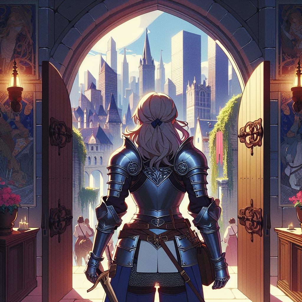 Medieval Knight Confronts Modernity