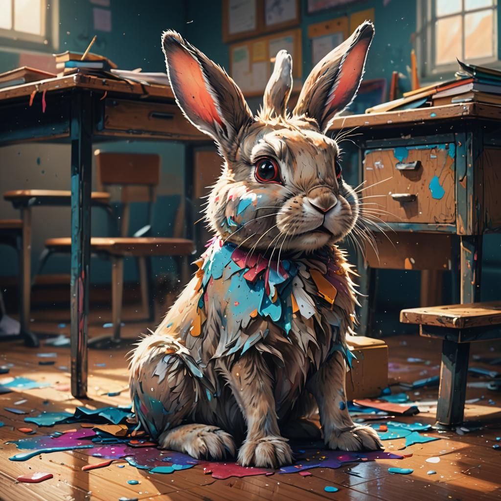 Crying Bunny Fails Art Class: Fantasy Concept Art