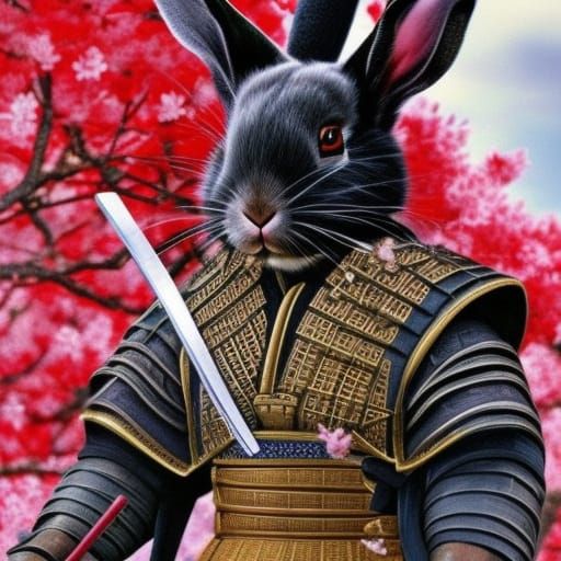 Ronin Rabbit Samurai in Feudal Japan