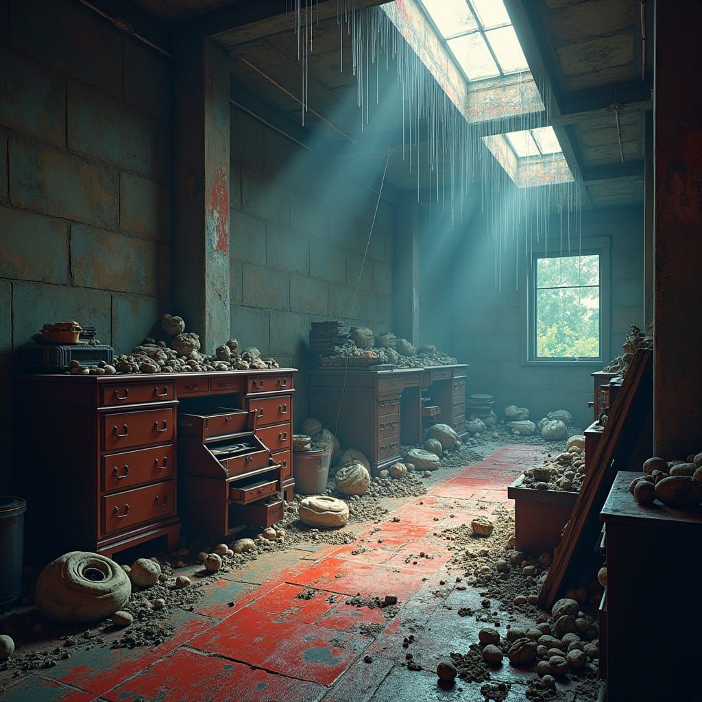 Detailed Matte Painting of a Junk-Filled Room