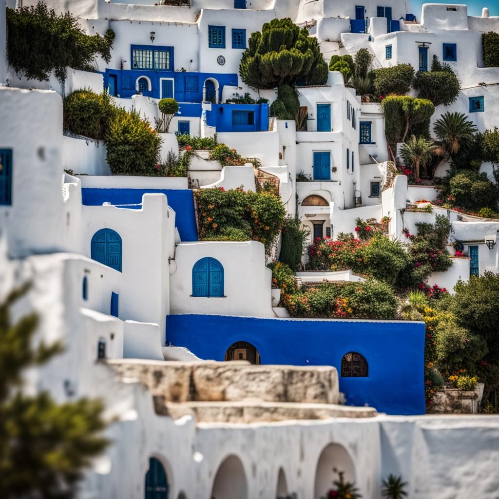 Picturesque Sidi Bou Said, Tunisia: Natural Lighting