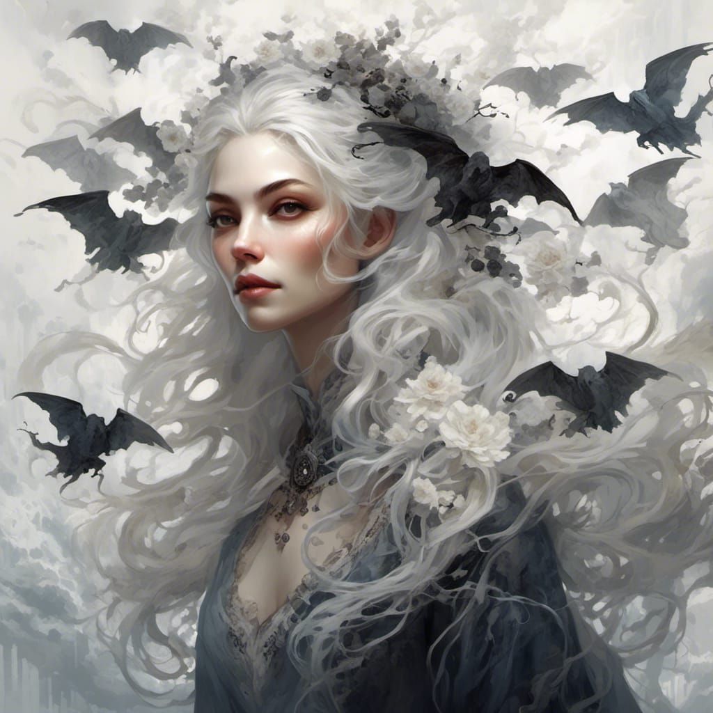 Hyperreal Portrait of a Vampire Homemaker