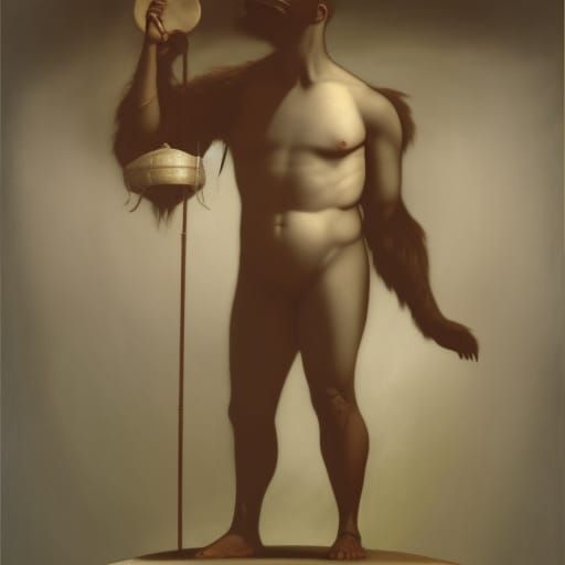 Gentle Beast in 1920s Circus, Baroque Painting