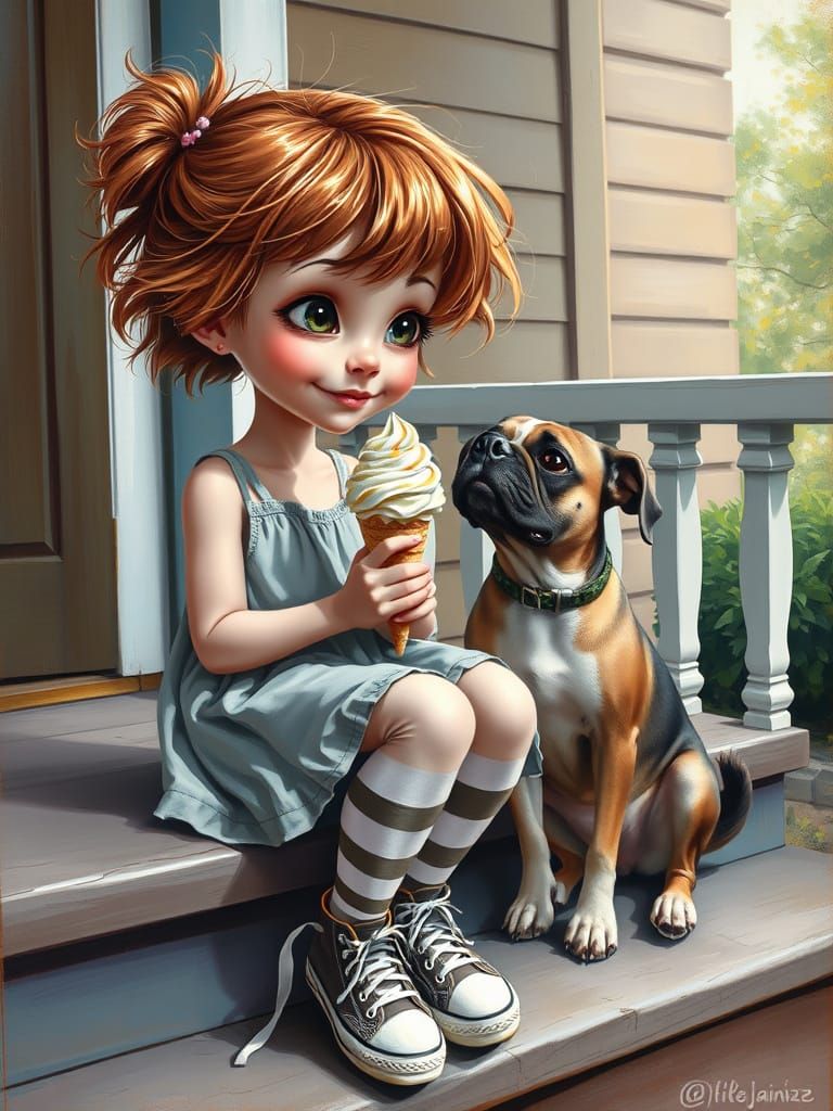 "ultra realistic, oil painting, humorous. style of Jasmine B...