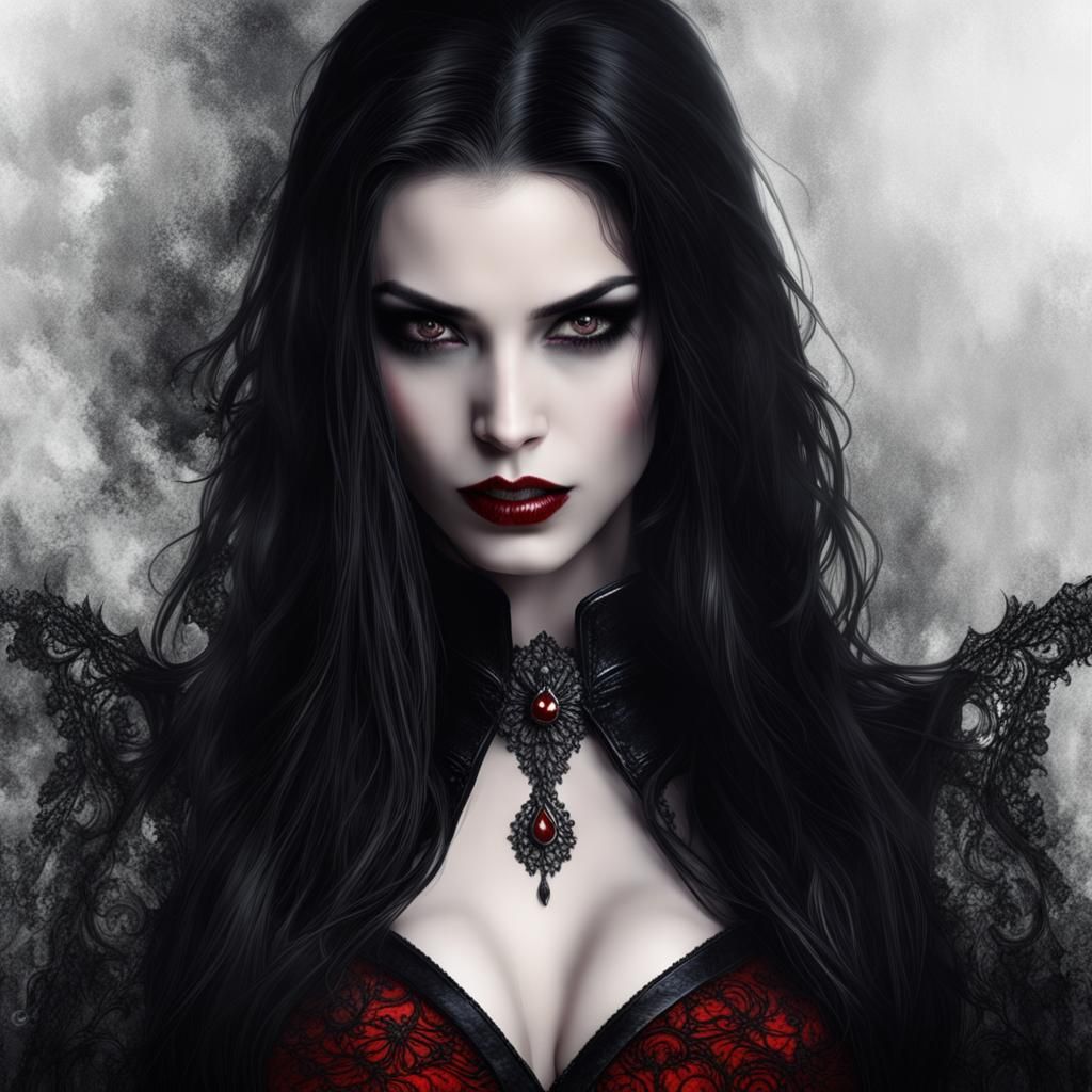Vampire Portrait: Gothic Beauty in Digital Art