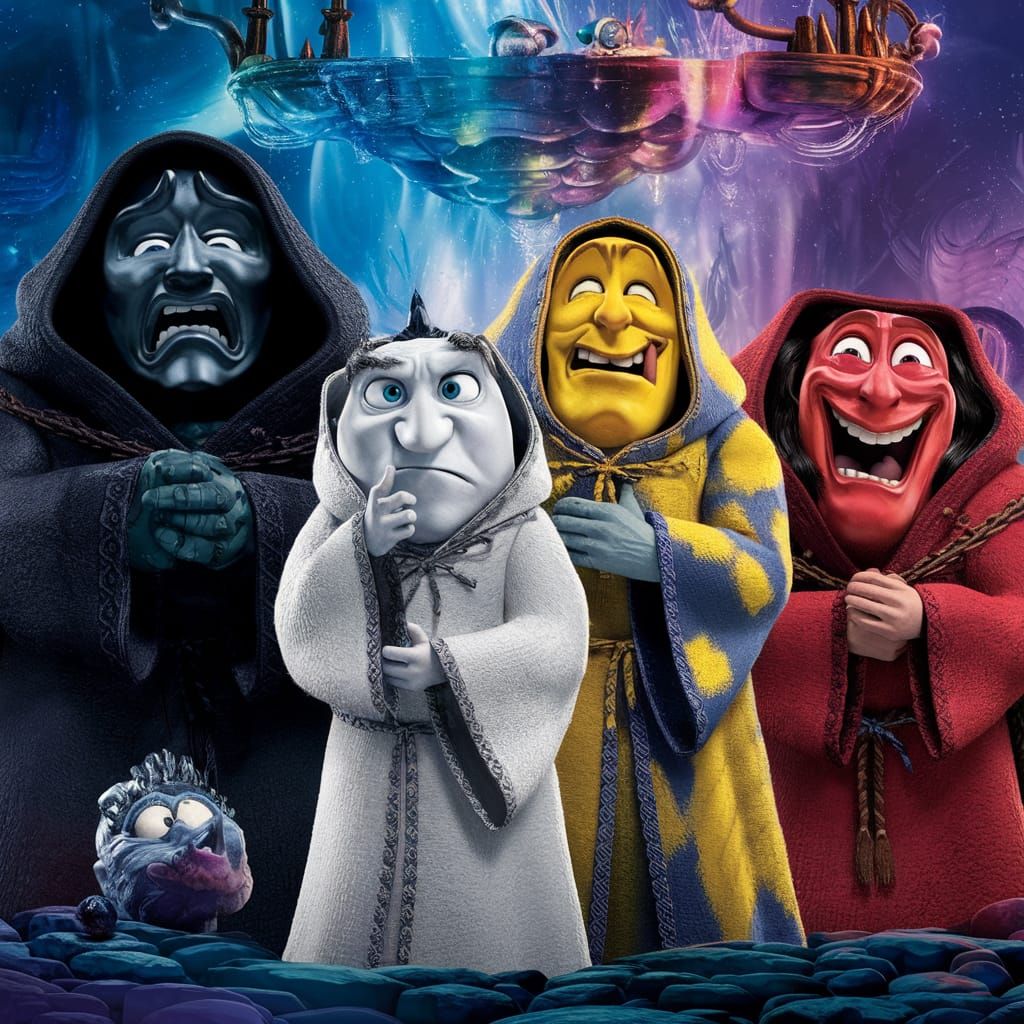 Pixar Style Movie Poster of the Masked Lords