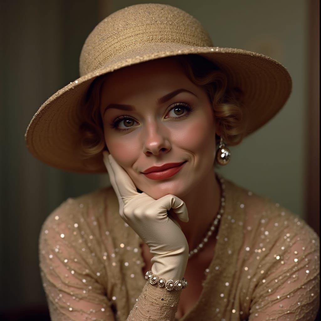 Vintage Glamour: A Sophisticated Lady from the Roaring Twent...