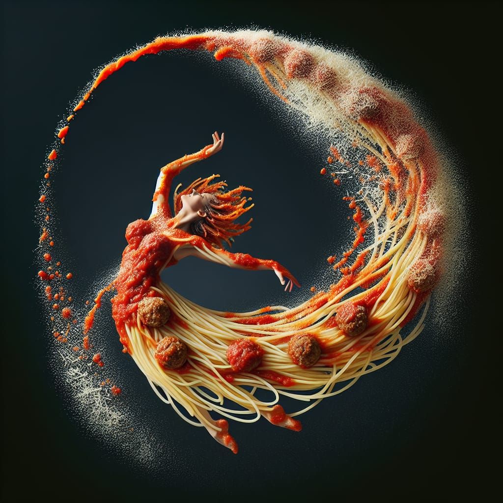 Spaghetti and Meatball Dancer: Kinetic Food Art