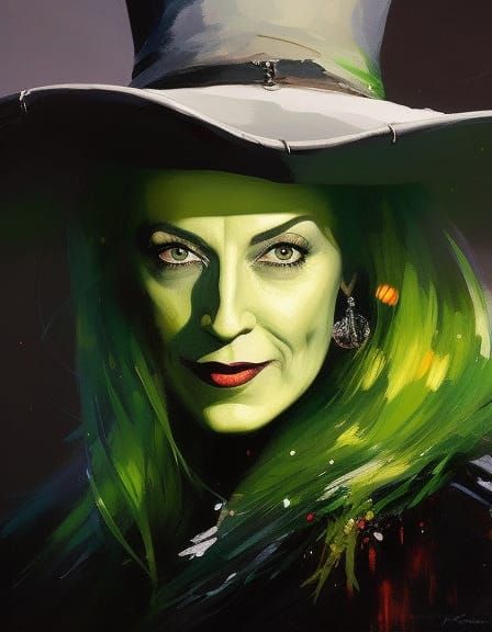 Wicked Witch Portrait in Graffiti Art Style