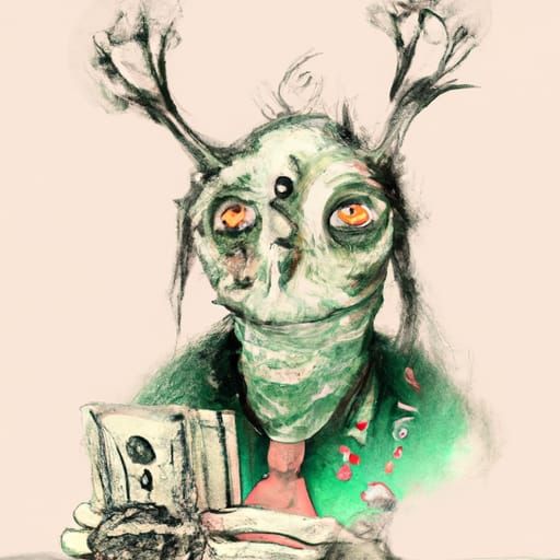 Evil Dollar Bill Body Horror by Steadman