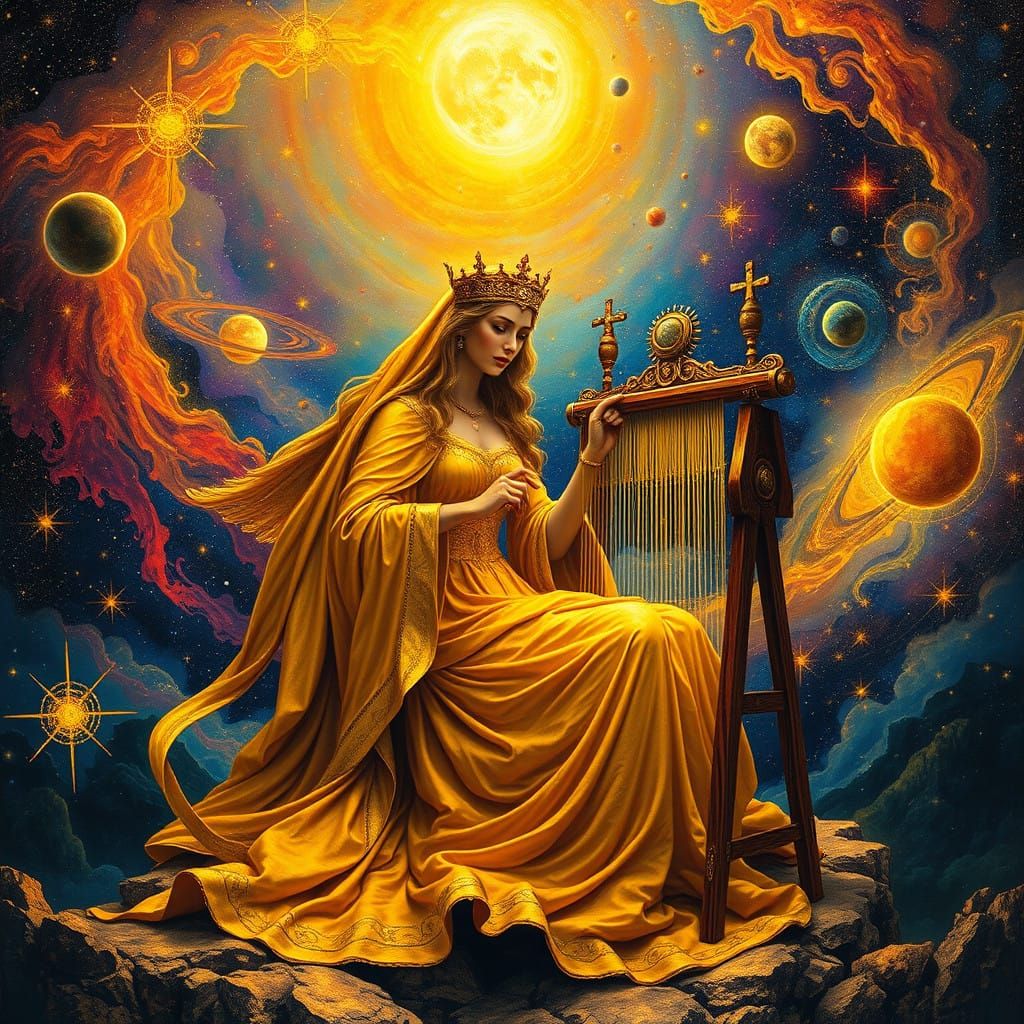 Goddess of Time Weaves Cosmic Tapestry
