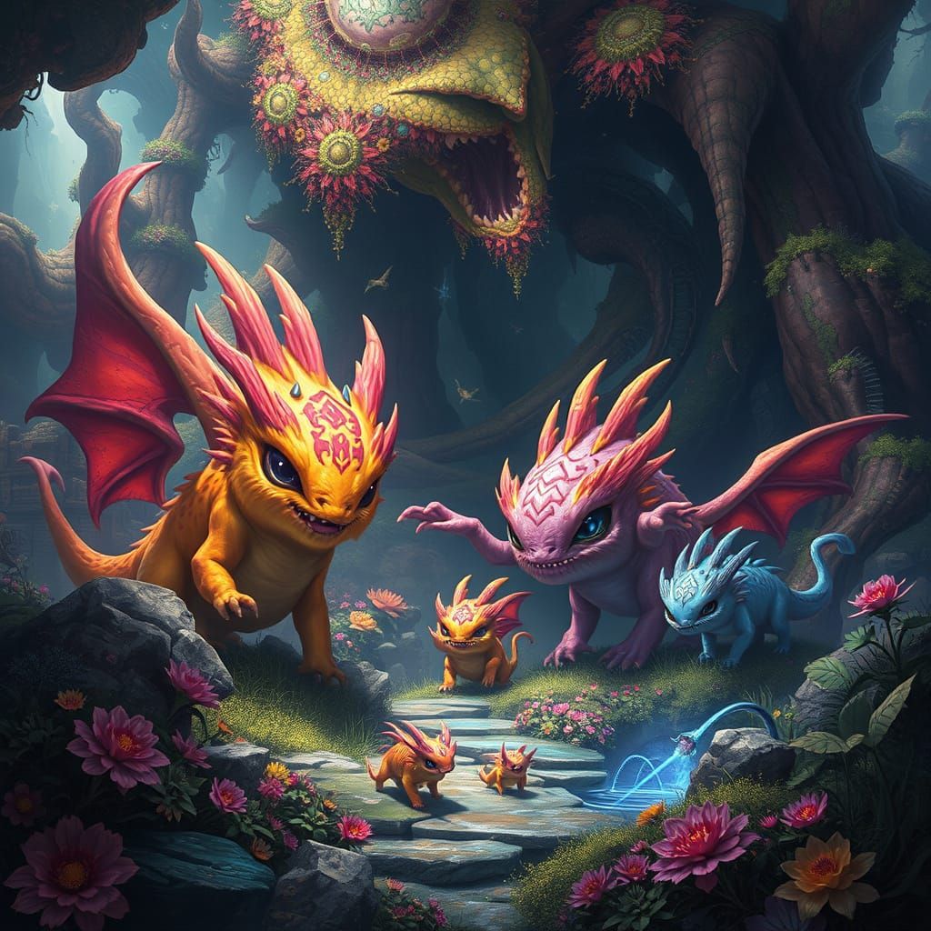 Whimsical Fantasy Worlds in Vibrant Matte Painting Style