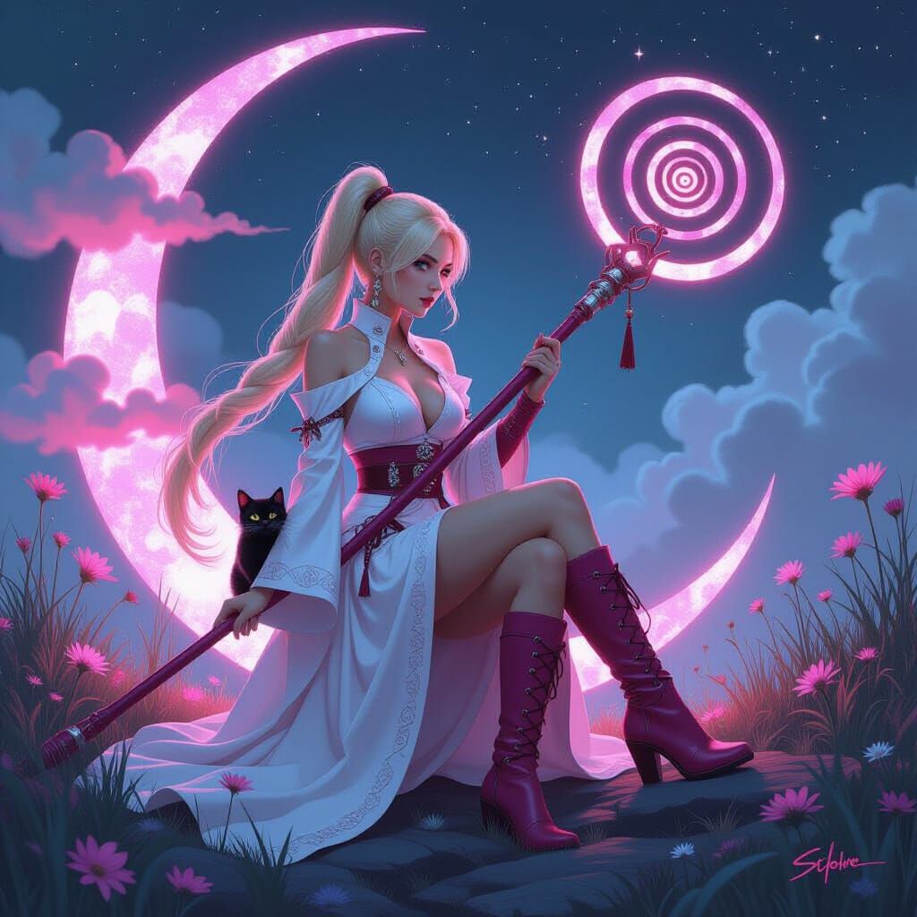 Magical Warrior Princess in Graffiti Splash Art Style