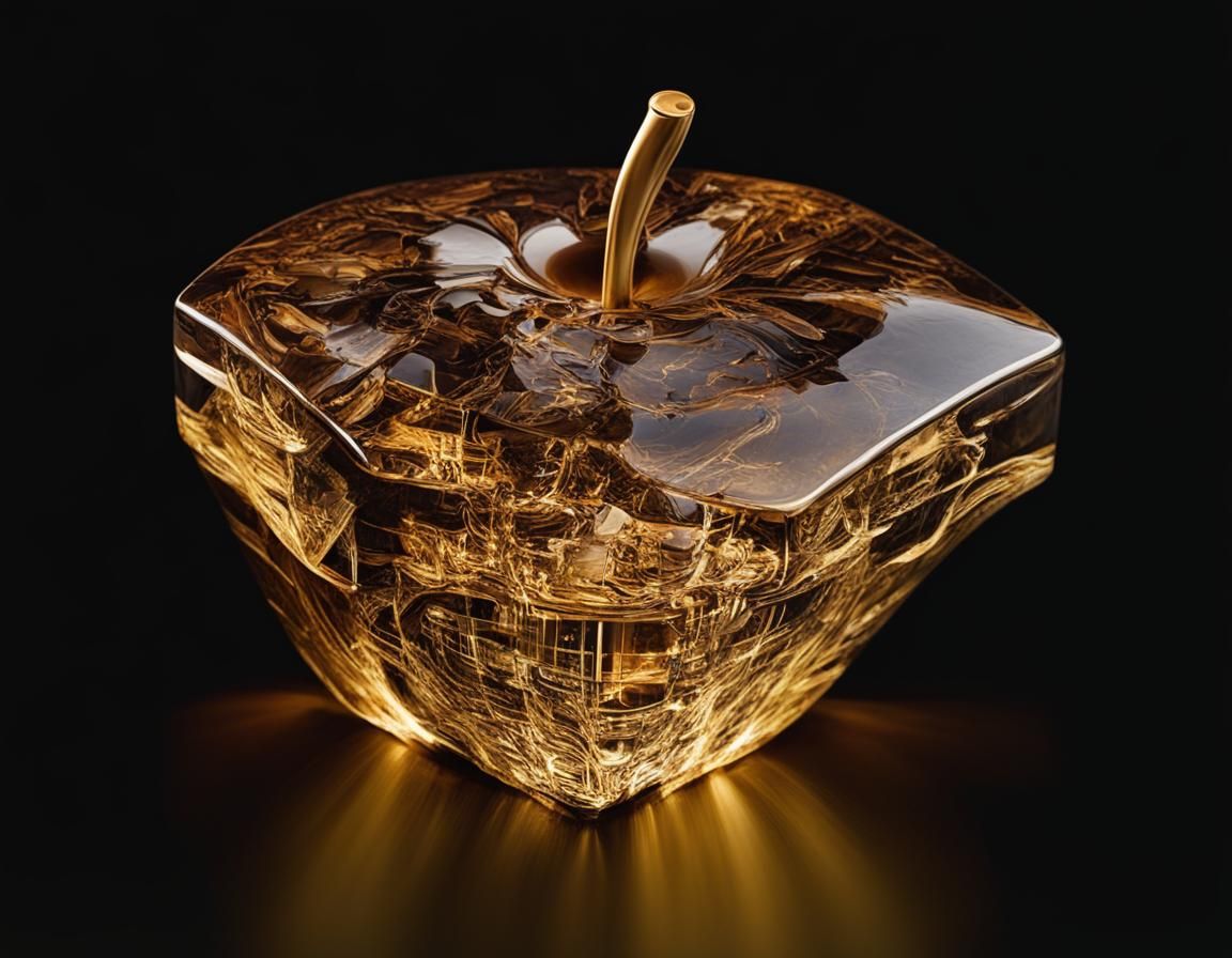 Laser 3D Hologram of a Transparent Apple