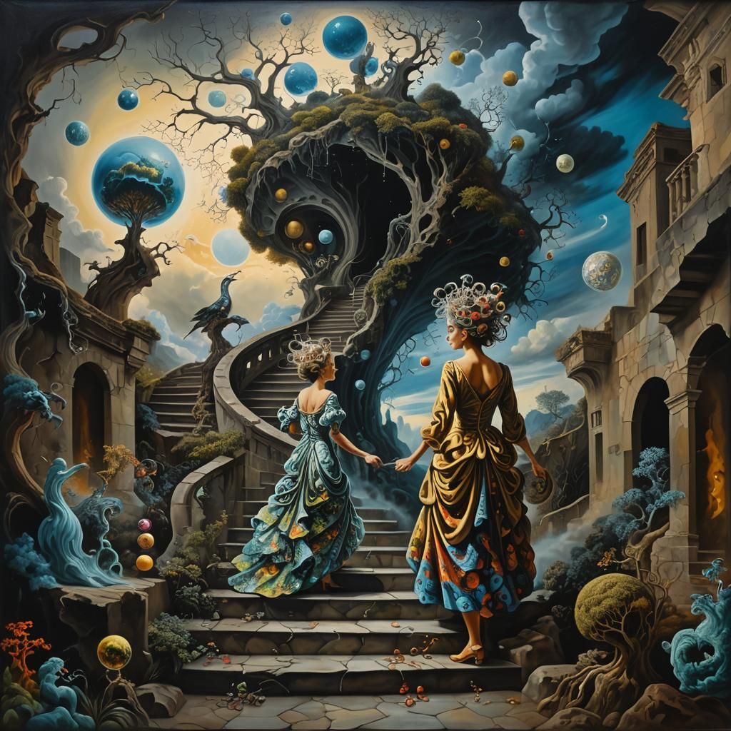 Mythical Being Descends into Surrealist Abyss