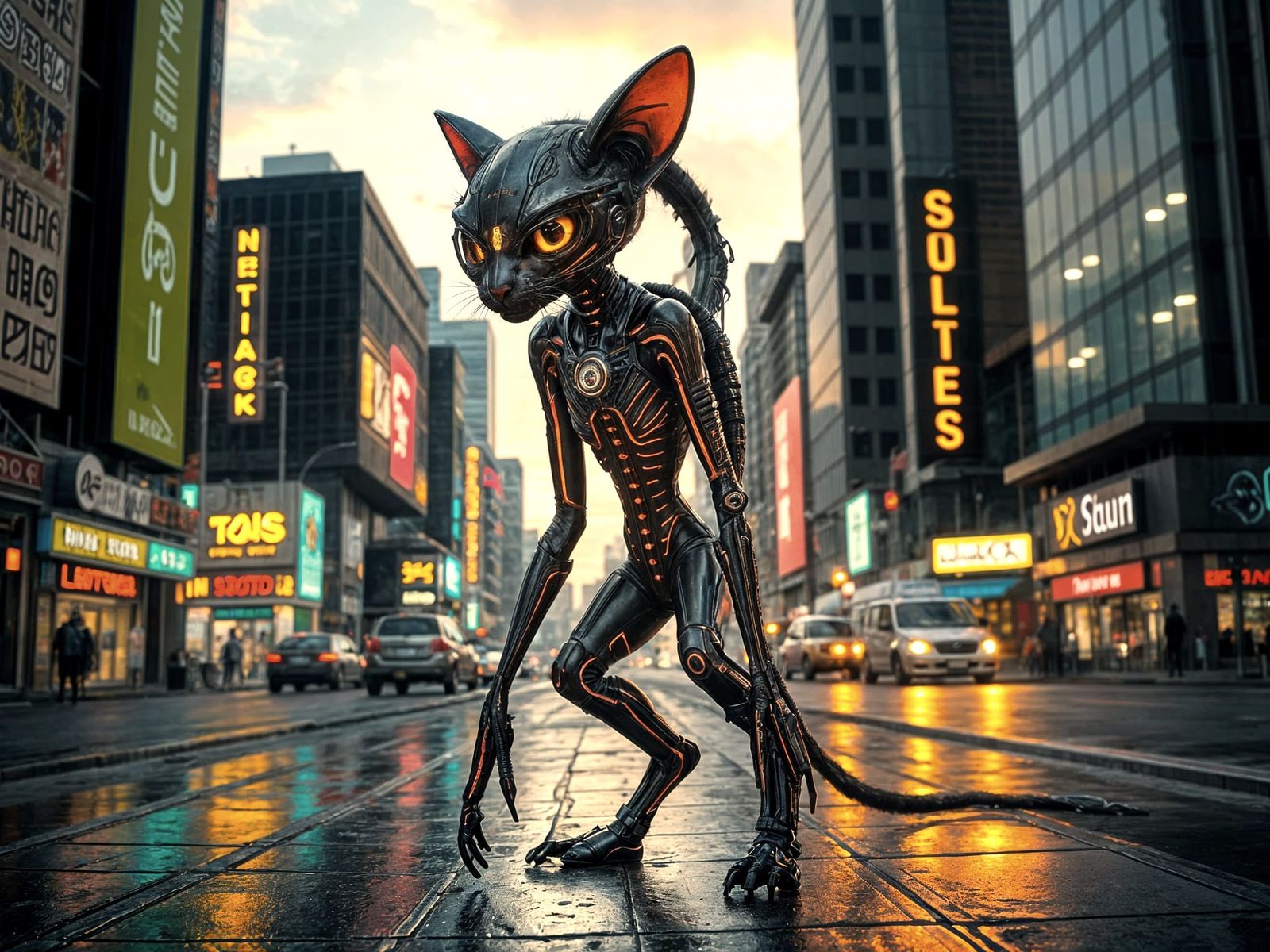 Cyberpunk Alien Feline