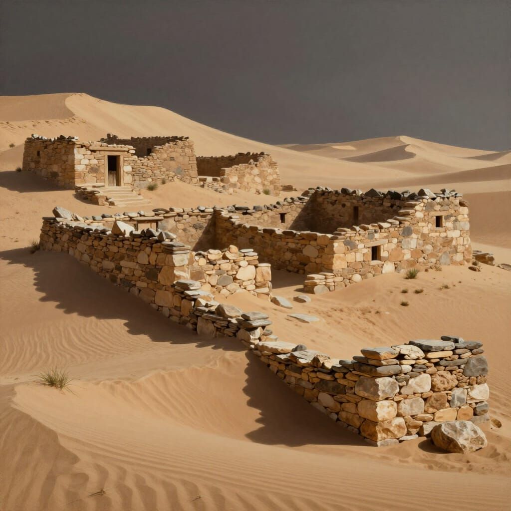 Ancient Stone Village Emerges from Desert Sands