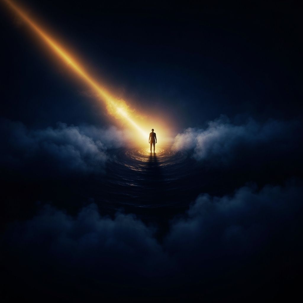 Ethereal Light Versus Deep Darkness: A Symbolic Contrast