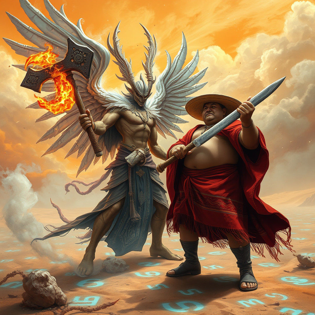 Otherworldly Spirit About to Strike Mexican Warrior