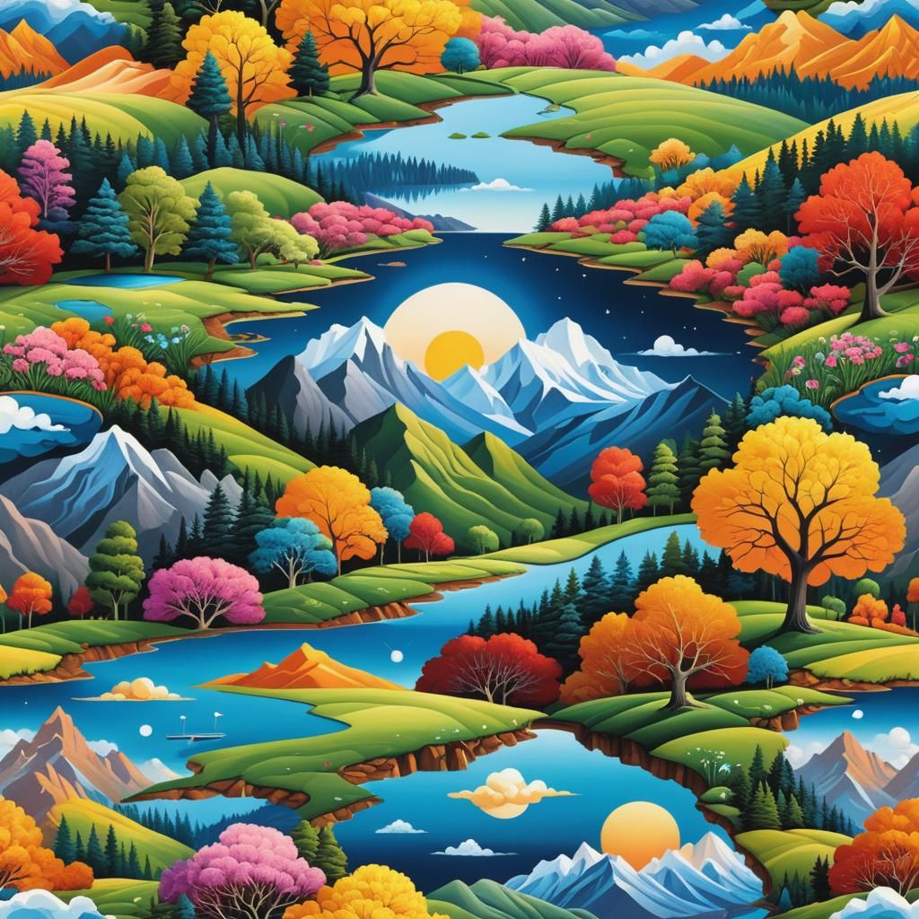 Kaleidoscopic Landscape Masterpiece