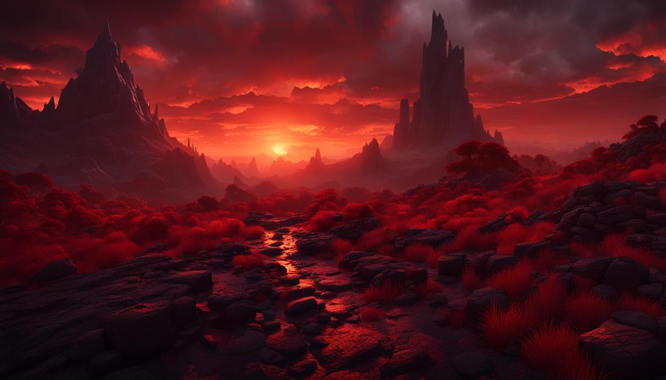 Sinister Oblivion Landscape in 3D Cinematic Style