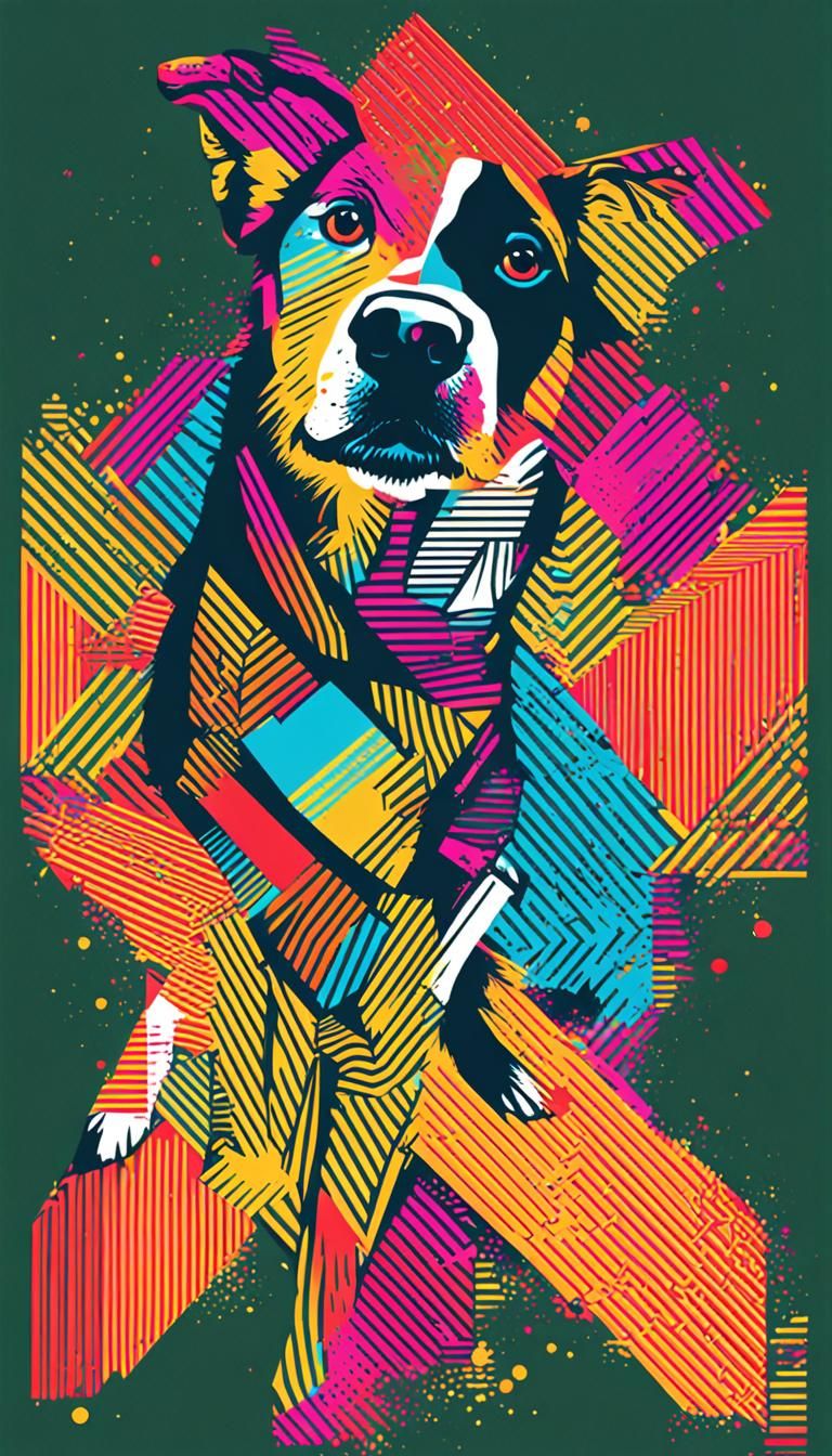 Pop Art Dog Vector Image in 8K