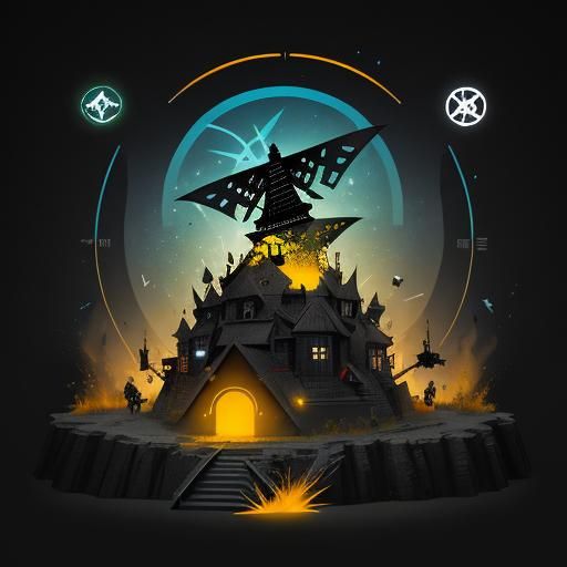 Simplified Firefly in Triangle Symbol: Matte Painting