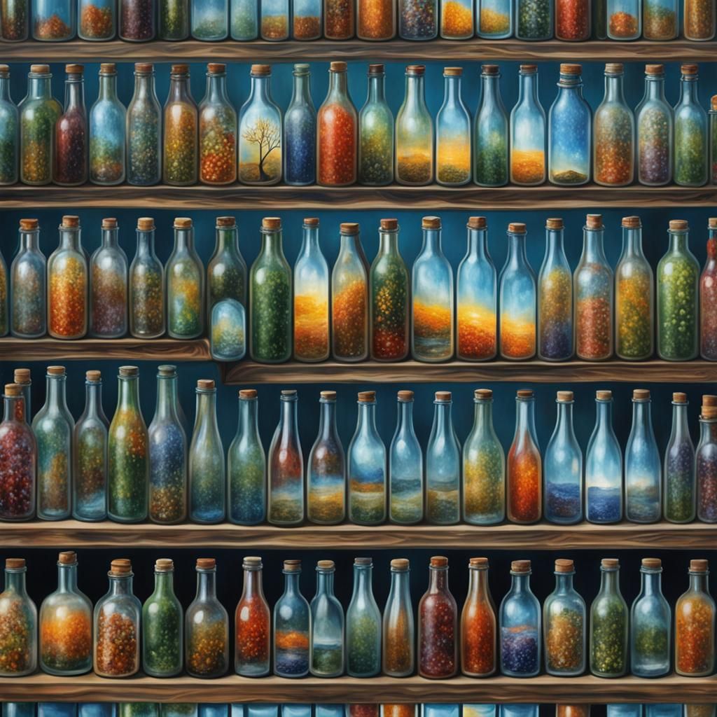 Cosmic Hyper-Realism: Endless Dream in Glass Bottles