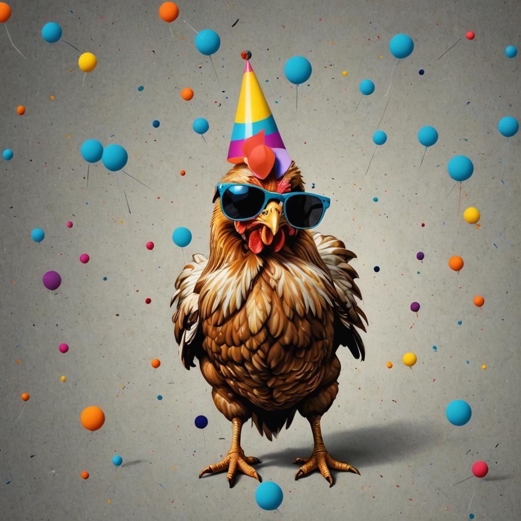 Chickens in Space Celebrate with Pop Art