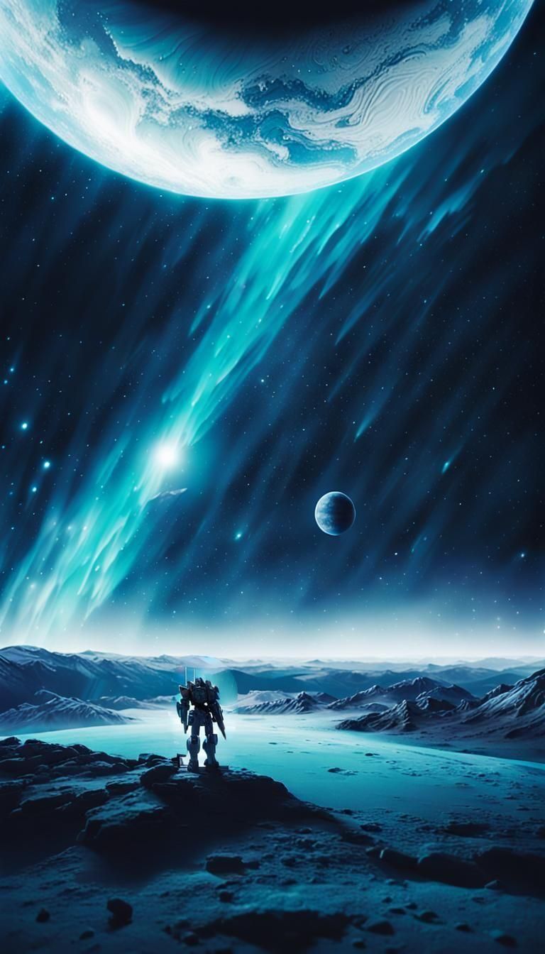 Armored Mobile Suit with Cannon and Rifle