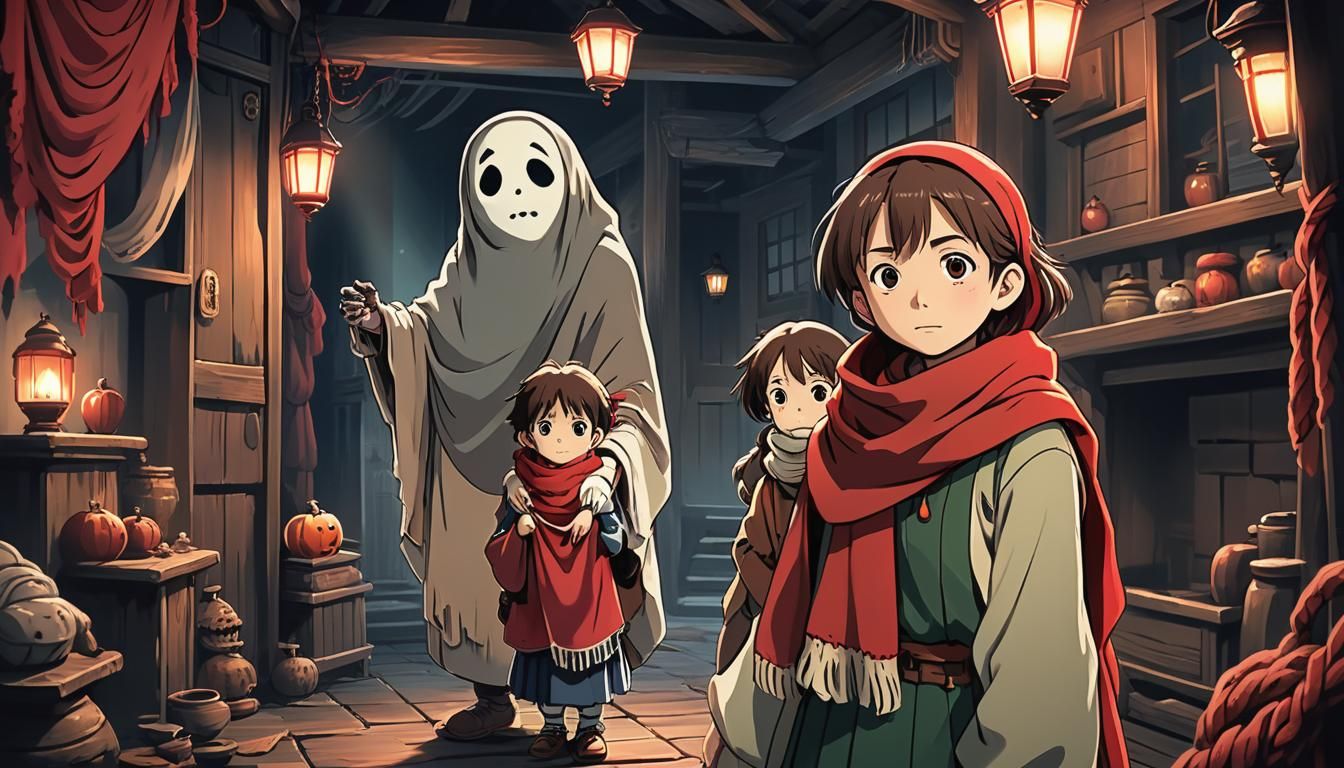 Ghibli Cartoon Character at Haunted House