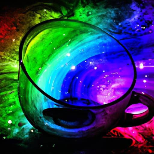 Rainbow Fantasy World Inside a Clear Cup