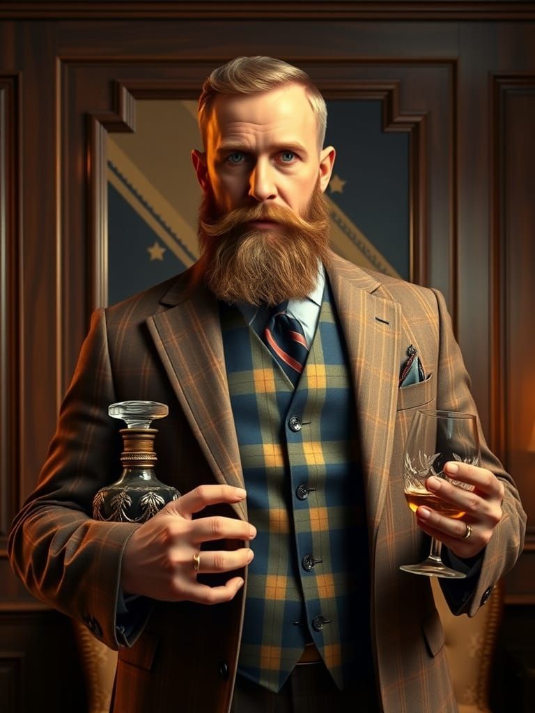 male anthropomorphic personification of Whisky