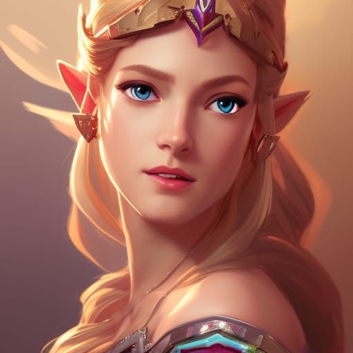 Princess Zelda Portrait in Art Nouveau Style