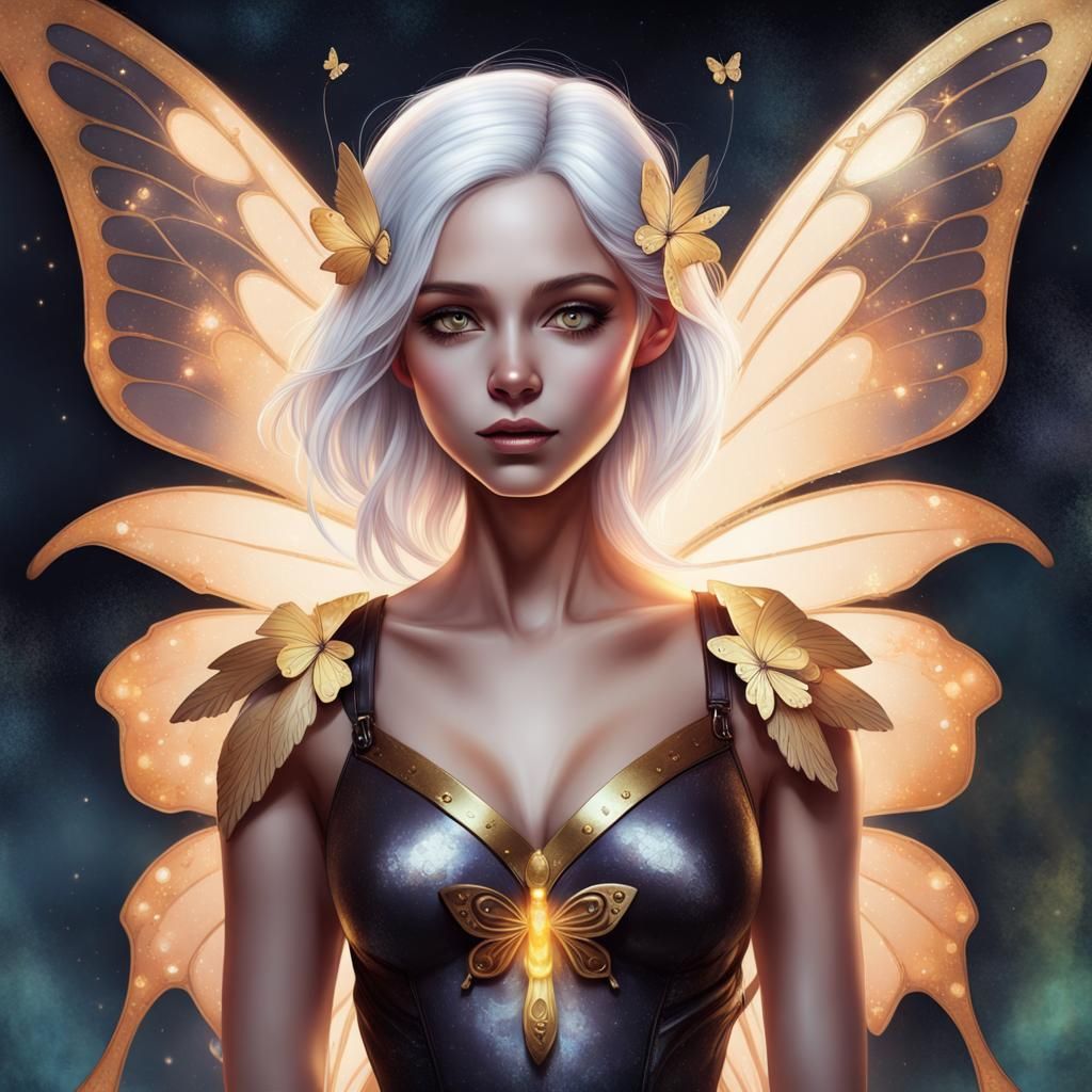 Cute Fairy Girl in Sinister Astral Illustration