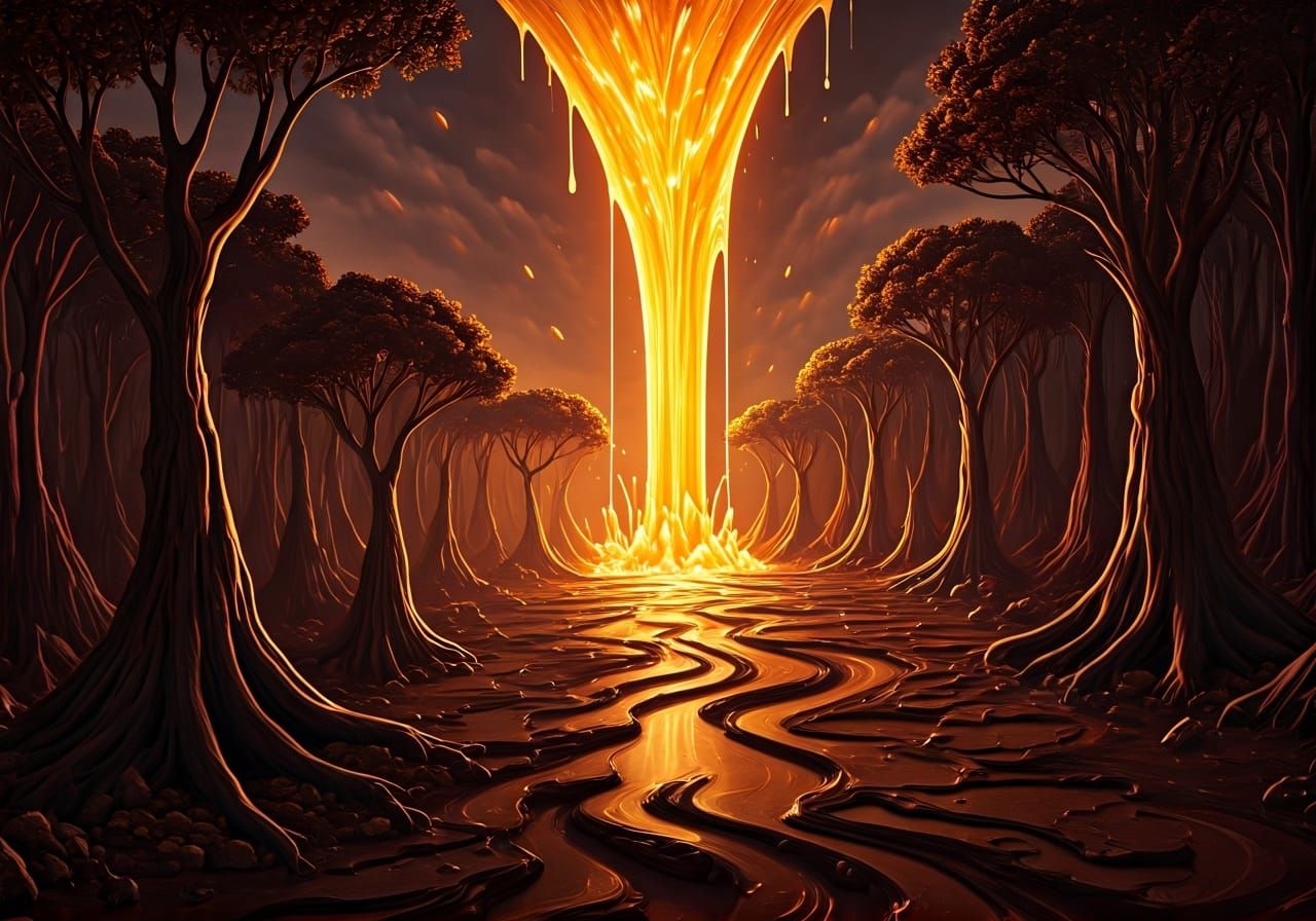 Chocolate Volcano Eruption Creates Dessert Paradise