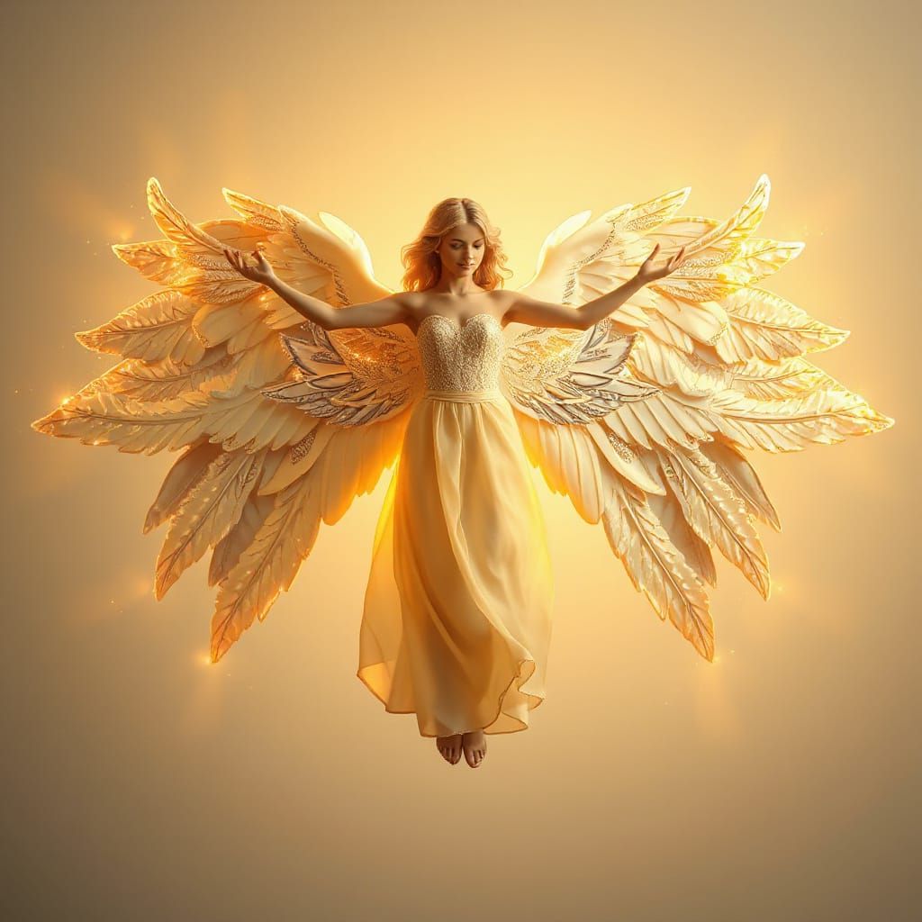Glowing Wings of a Beautiful Angel