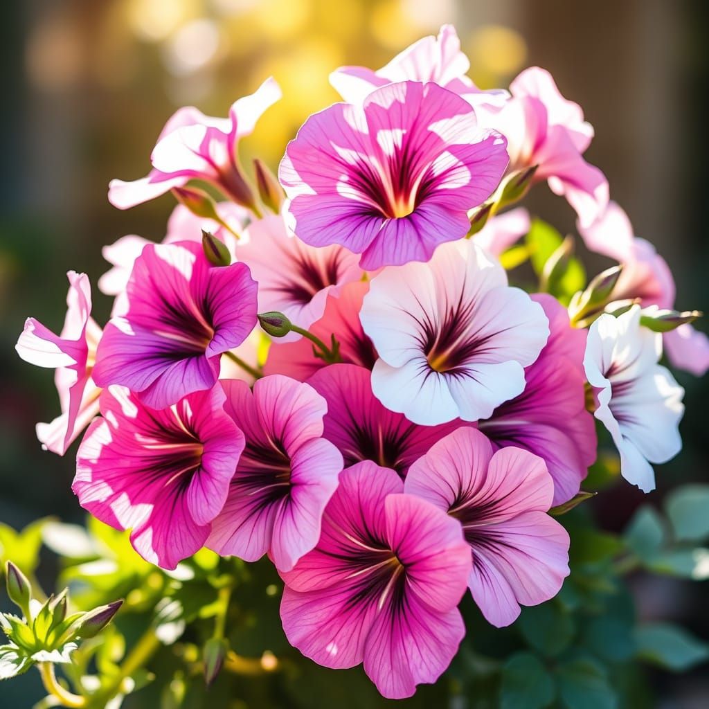 Vibrant Petunias in Impressionist Style